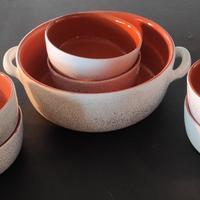 Pentola terracotta diametro25 h.10 e 6 ciotole