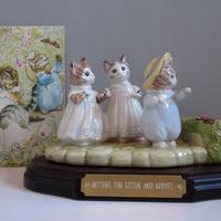 Grande Statuetta Gattini Beatrix Potter Porcellana