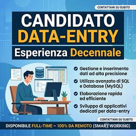 Data Entry | Disponibile da Remoto (Full-time)