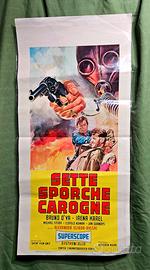 Locandina "Sette sporche carogne" 73x33,5