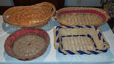 8 cesti in vimini e ramino