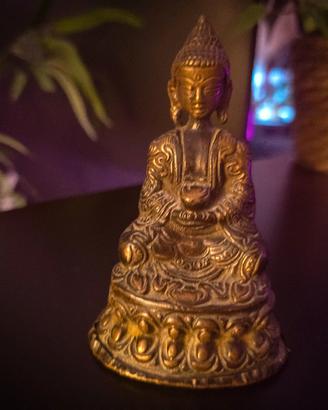 Statua Buddha Consacrata Metallo cesellato 