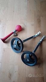 rotelle per bici bambino + trombetta da bici