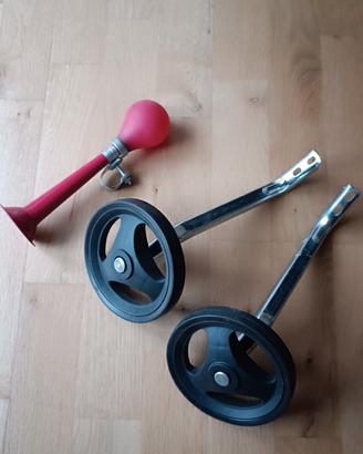rotelle per bici bambino + trombetta da bici
