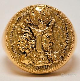 Anello in oro giallo - oro 18kt - imperatore roman