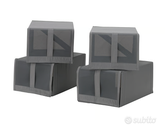 Scatola porta scarpe ikea skubb nero 4 pezzi