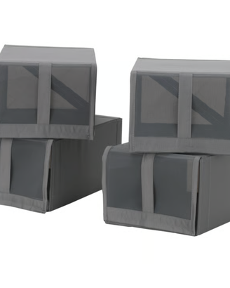 Scatola porta scarpe ikea skubb nero 4 pezzi
