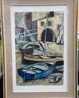 Rannucci Lucio barche sulla spiaggia 1967