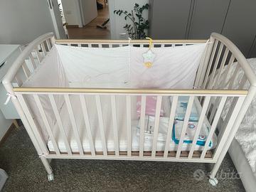 Lettino Pali+Materasso Silver+Set bisncheria Compl