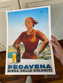 Poster stampa birra Pedavena arredo bar Pub