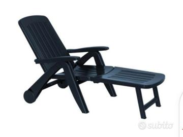 2 Poltrone sdraio pieghevoli con ruote