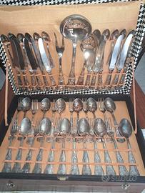 SET TAVOLA 48+3 PEZZI DECORATI IN SILVER