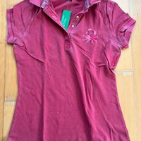 Polo orientale Benetton taglia S donna ciclamino