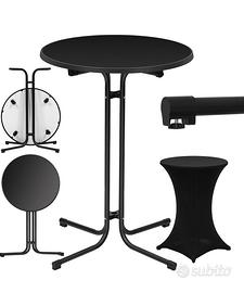 Tavolo da Bar Pieghevole, 80x110 cm, Nero Opaco