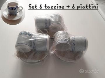 Set x 6 Tazzine Caffè 70ml+Piattini.Porcellana PdM