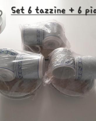 Set x 6 Tazzine Caffè 70ml+Piattini.Porcellana PdM
