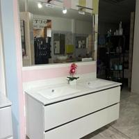 MOBILE BAGNO 120 CM DOPPIO LAVABO + SPECCHIO