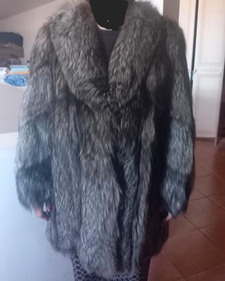 pelliccia vintage donna volpe argentata 
