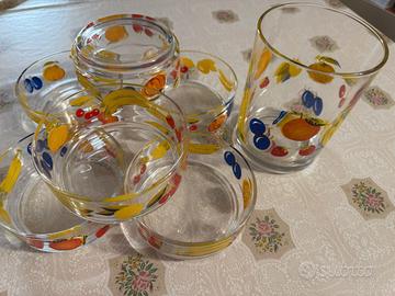 set 6 ciotoline con contenitore vetro nuovi