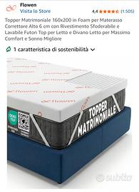 Topper matrimoniale 160x200