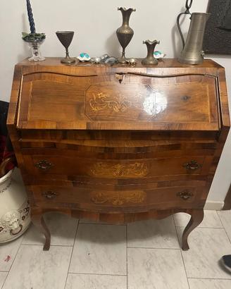 Ribalta / Bureau stile Barocco Veneziano in noce