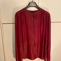 Camicia effetto pelle rosso Borgogna