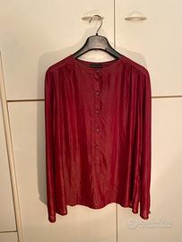Camicia effetto pelle rosso Borgogna