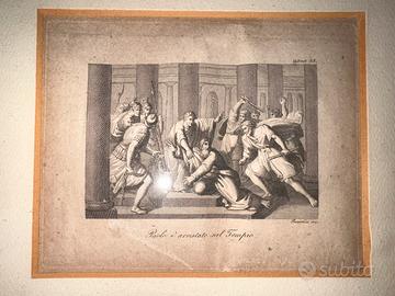 Antica stampa sacra incorniciata