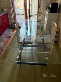Tavolo allungabile in vetro