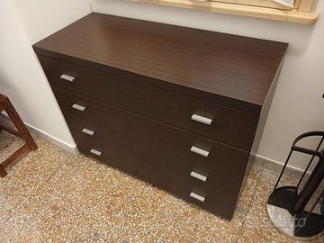 Comò marrone scuro cassettiera 4 cassetti (107x81)