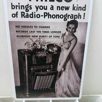 Cartello in Metallo retrò di Philco Radio Phono
