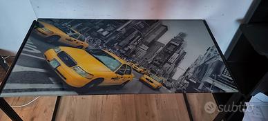  Scrivania in vetro con struttura nera – design mo