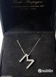 COLLANA LETTERA ORO 18kt. CON DIAMANTI NATURALI