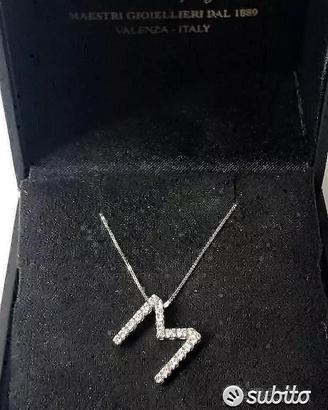 COLLANA LETTERA ORO 18kt. CON DIAMANTI NATURALI
