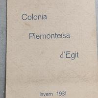 Menù Colonia d'Egitto 1931