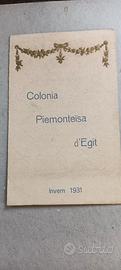 Menù Colonia d'Egitto 1931