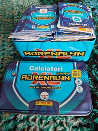 Carte calciatori adrenalin con scatola metallica