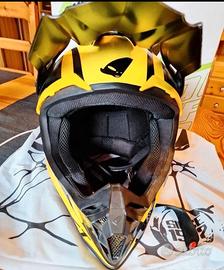casco moto Ufo quiver shedir giallo nero tg. M