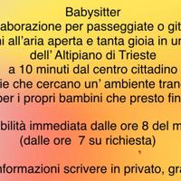 Babysitter disponibilità immediata