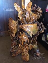 Scultura in radica di noce