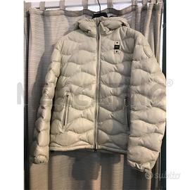 PIUMINO UOMO BLAUER IN PELLE BIANCO GHIACCIO CAPPU
