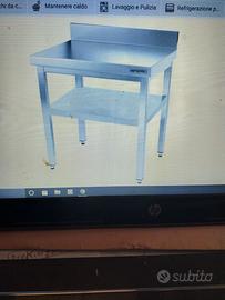 tavolo  in acciaio 80x60x85h con alatina