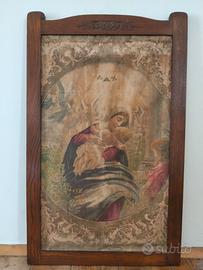 OLEOGRAFIA MADONNA E BAMBINO CON CORNICE