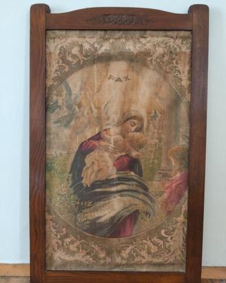 OLEOGRAFIA MADONNA E BAMBINO CON CORNICE
