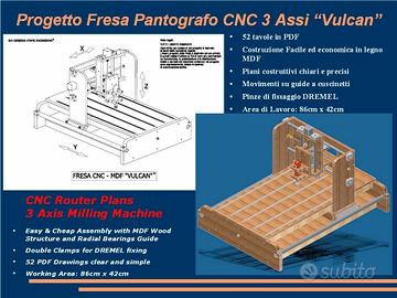 Progetto pantografo FRESA CNC ROUTER 3 assi in MDF