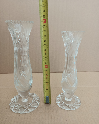 Coppia di vasi in cristallo di Rogaska anni 60