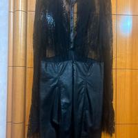 Abito in pizzo ed ecopelle Anyie by 44