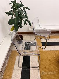Sedia Tobias IKEA trasparente/cromato