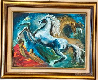 Quadro Rodolfo Zito - Cavalli - Olio 60x80