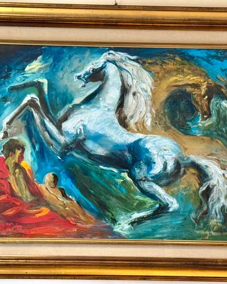 Quadro Rodolfo Zito - Cavalli - Olio 60x80
